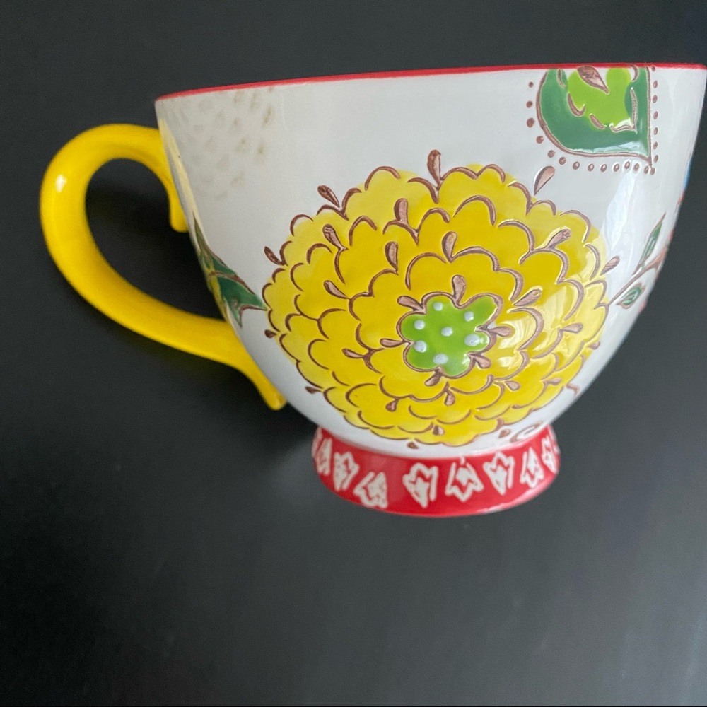 Super Yes Coffee-Mug, Handmade Hand-painted Floral Ceramic-Mug, 12 OZ Cup - Picture 3 of 7